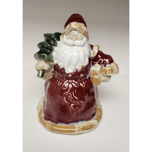 Santa Claus Ceramic Figure Glazed Tree Lots Of 2 - Picture 7 of 15